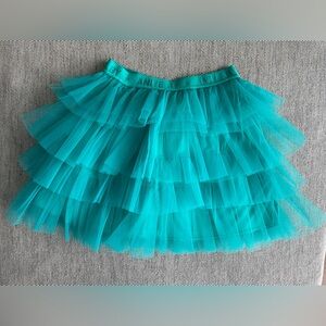 Vibrant Aqua Layered Tulle Skirt